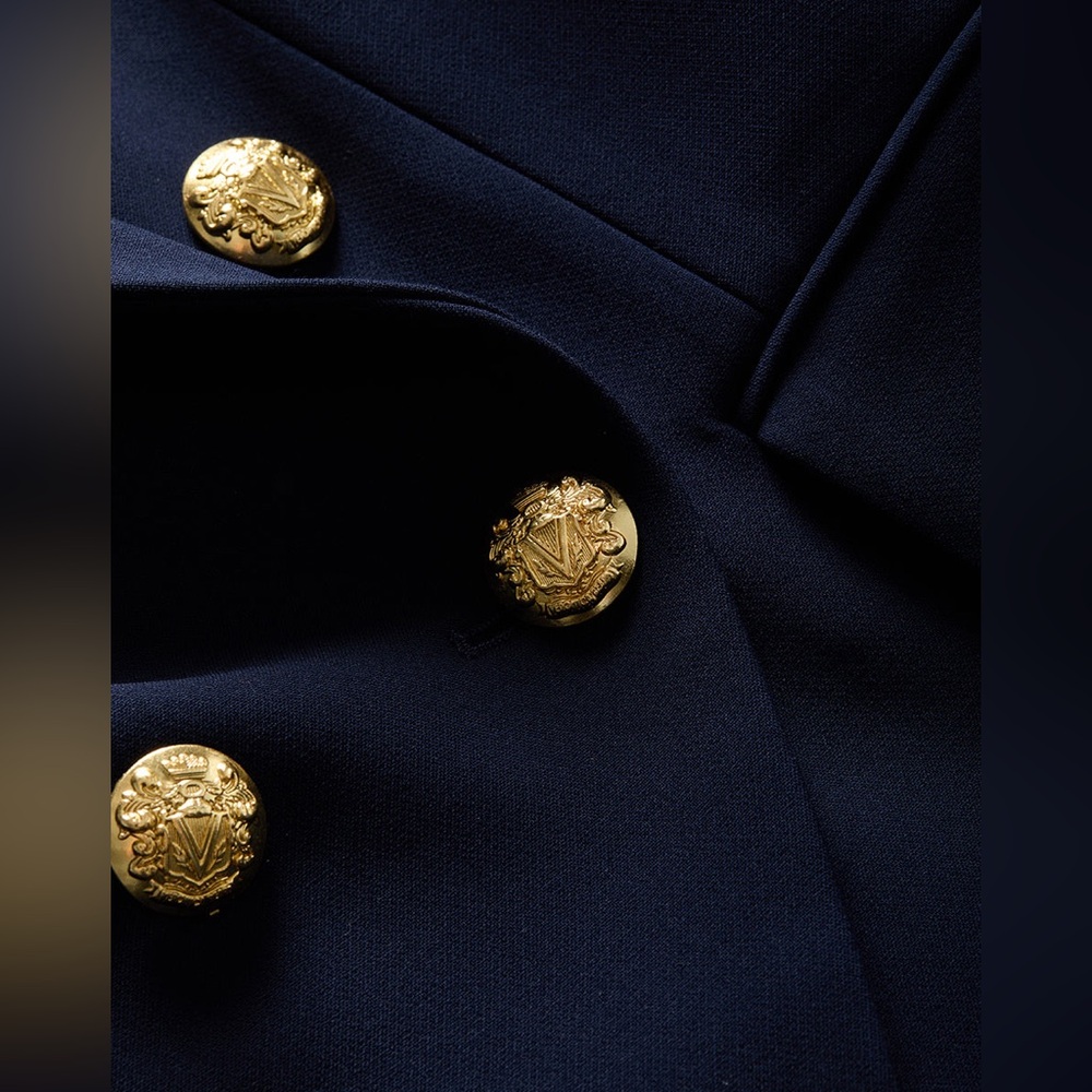 NWT $795 Veronica Beard Miller Dickey Jacket - Navy w/Gold Buttons - Picture 5 of 15